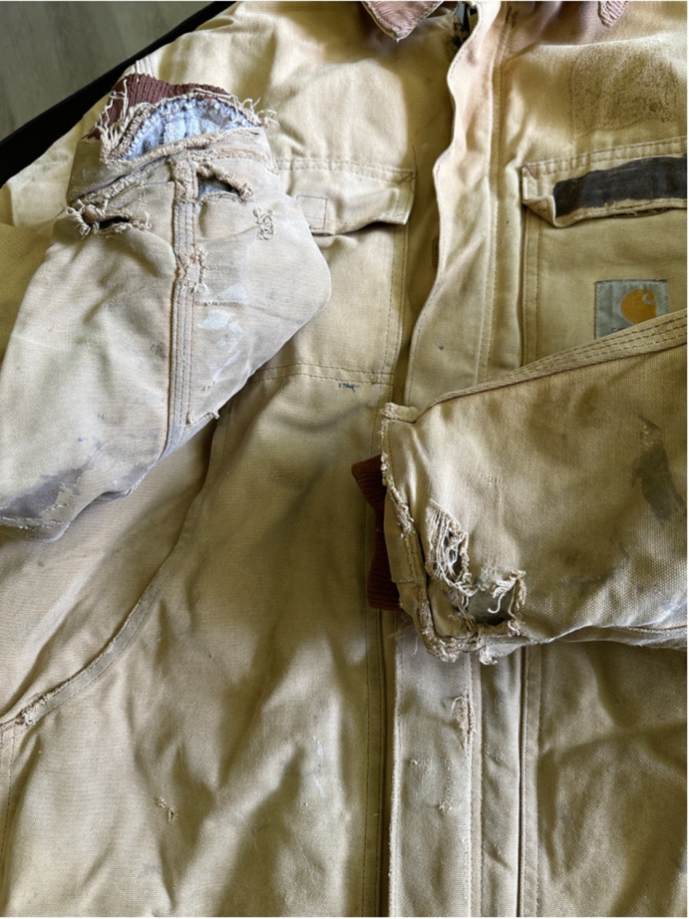 Carhartt Duck Work Jacket Corduroy Collar Blanket Lined Large - Picture 4 of 7
